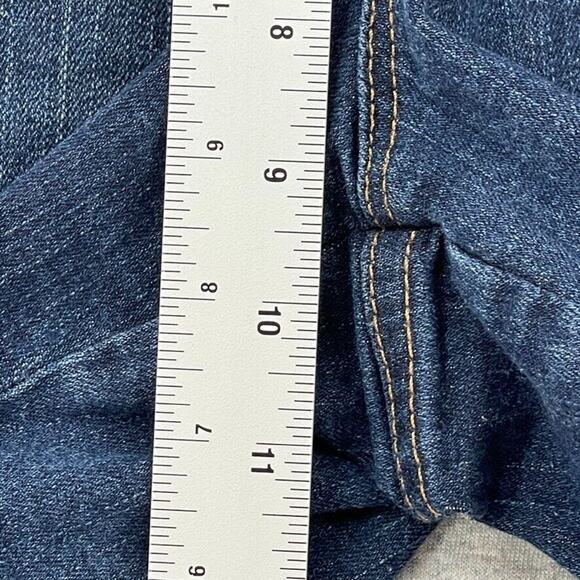 Ana Shorts Womens 12 / 31 Jean Dark Wash Denim Raw Edge Cuffed Stretch Cotton - Picture 8 of 11